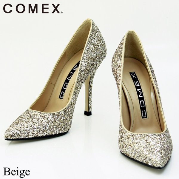 画像4: 【COMEX】ゴージャスなグリッターラメがラグジュアリーな足元に☆ポインテッドトゥパンプス☆10.5cm[OF02] (4)