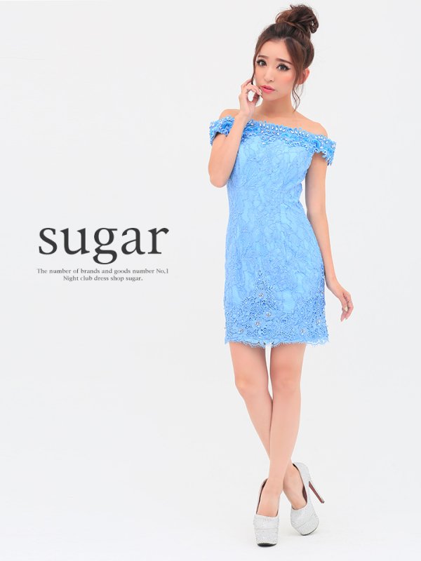 画像5: 【Lip line/リップライン】オフショル＆総レースが大人可愛い♪タイトミニキャバドレス・s6B1607[HC03] (5)