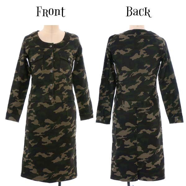 画像8: 【ハロウィン】強気のアーミースタイルで攻めてみて♪カモフラージュ柄ジャケット＆スカート☆アーミーコスプレセット[HC03] (8)