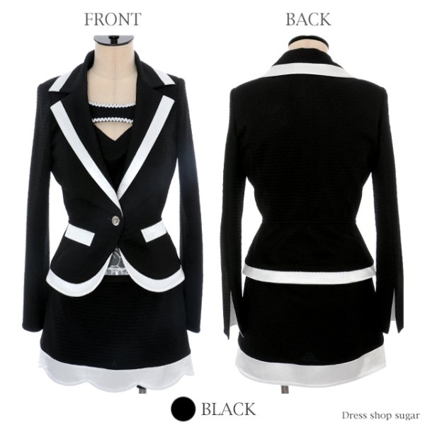 画像8: ☆再入荷【Giselle/ジゼル】人気のバイカラー♪インナーデザインが印象的な3点セットキャバスーツ♪s1GI1610 (8)