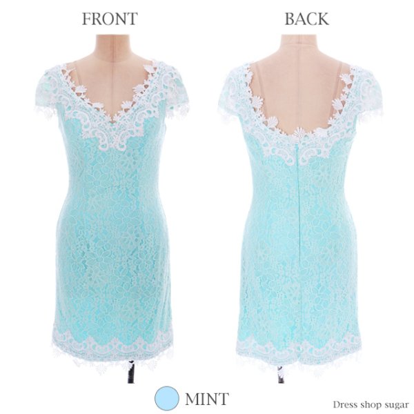 画像13: 【Lip line/リップライン】エレガントフルレースのタイトミニキャバドレス☆[HC03] (13)