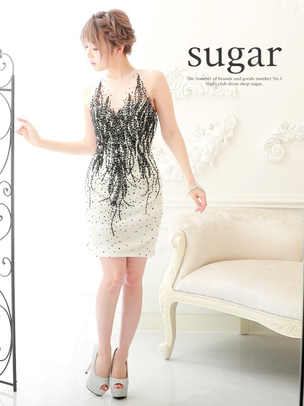 画像3: 【Lip line/リップライン】ノースリビーズタイトミニキャバドレス♪Sサイズ・s6B1701[HC03] (3)