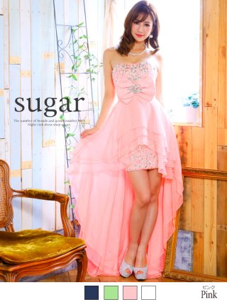 sugarのショートインロングドレス♥ ショートインドレス【ピンク】 - sugar