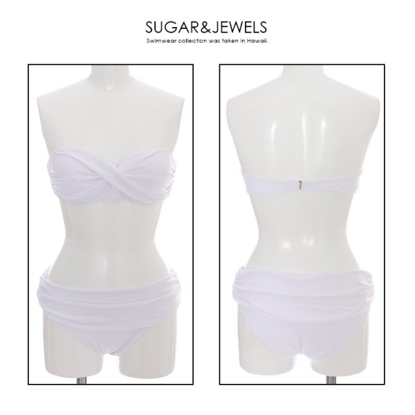 画像6: 【即日発送】【水着セール】【ビキニ】【水着】バンドゥでセクシーに胸魅せ♪ホルターとタイトスカート風にしてちょっと雰囲気変え☆2点セット水着 [YMT] (6)
