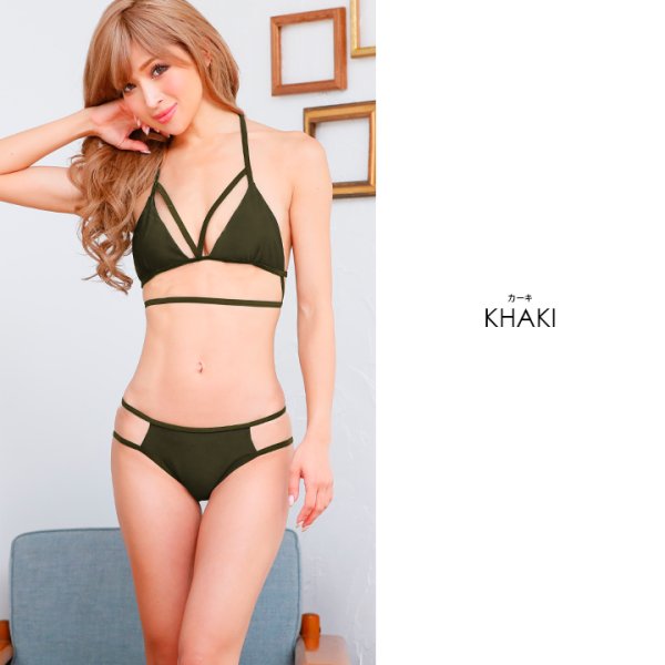 画像4: 【即日発送】【水着セール】【ビキニ】【水着】【2サイズ / 3カラー】大胆なカットがかっこいい！トライアングルビキニ[YMT] (4)