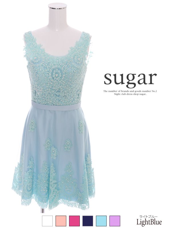 画像5: 【Lip line/リップライン】レース刺繍xフレアミニキャバドレス♪s6B1704[HC03] (5)