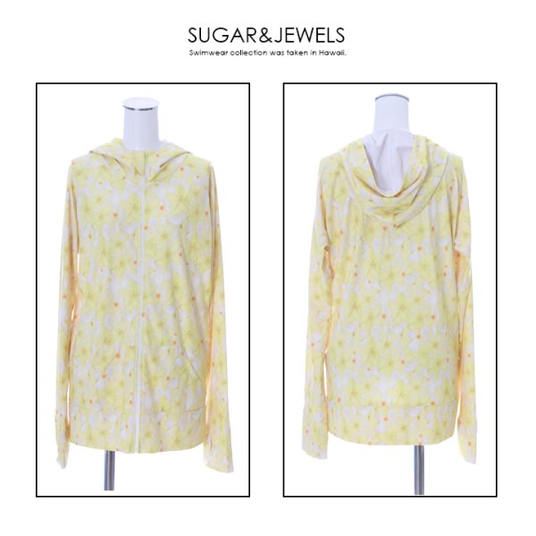 画像6: SALE！【ラッシュガード】UVカットジャージ/スウェット/部屋着/パジャマ/  杉原杏璃×sugar&Jewelsコラボプルメリアジャージ/スウェット/部屋着/パジャマ/[HC03] (6)