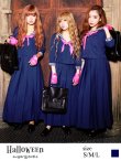 画像1: 【値下げ！】スケバン/女子高生/不良/ヤンキーコスプレセット【S?XLサイズ/2カラー】【ハロウィン4点セット】（B015SB）[YMT] (1)