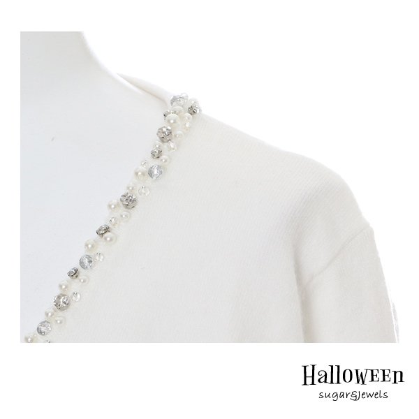 画像4: 【値下げ！】【ハロウィン/小物】ビジューデザインカーディガン[HC02] (4)