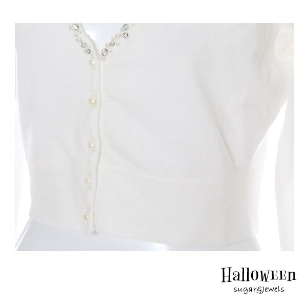 画像5: 【値下げ！】【ハロウィン/小物】ビジューデザインカーディガン[HC02] (5)