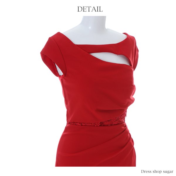 画像15: 【Lip line/リップライン】胸元カット/ウエストレース/ワンカラー/ミニドレス /キャバドレス[HC03] (15)