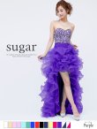 再入荷【Angel R/エンジェルアール】【17color】ビジュー/ ベア/ ショートinロング/ プリンセス / キャバドレス long/パープル