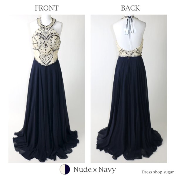 画像8: 【B品】【Lip line/リップライン】シフォン切り替え/アメリカンスリーブ/Aライン/キャバドレスlongBBB (8)