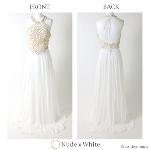 画像9: 【B品】【Lip line/リップライン】シフォン切り替え/アメリカンスリーブ/Aライン/キャバドレスlongBBB (9)