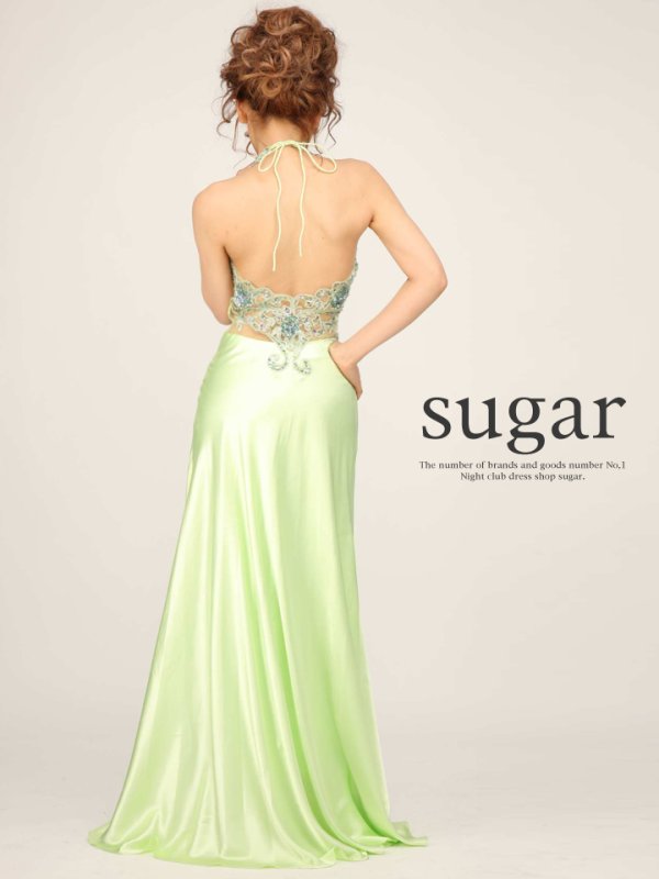 画像14: 再入荷！Lサイズあり【LuxeStyle】豪華ビジューデザインジュエルボディアートサテンロングドレスlong【HC03】 (14)