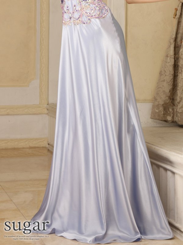 画像13: 再入荷！Lサイズあり【LuxeStyle】豪華ビジューデザインジュエルボディアートサテンロングドレスlong【HC03】 (13)