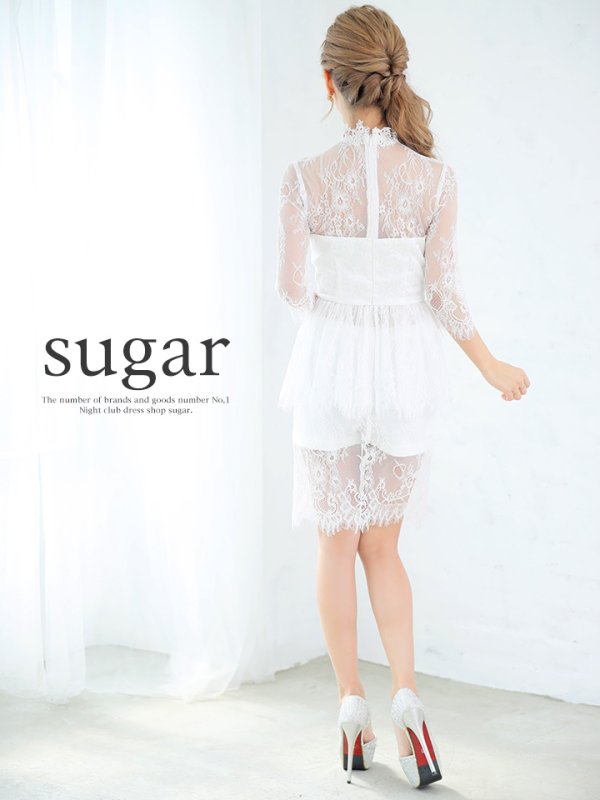 画像7: Lサイズあり【Alice/アリス】フルレース/ぺプラム/インナーショーパン/キャバドレス【HC03】 (7)