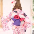 画像5: 【浴衣セール】【浴衣】小花桜模様浴衣セット（HEKO-800-sb-5-W / Yhimo201 / OBI-hira-100-ok-18-CPxPL /GETA-02-ok-5-P)[HC02] (5)