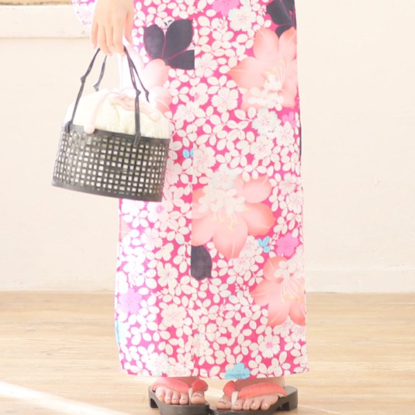 画像8: 【即日発送】【浴衣セール】【浴衣】小花桜模様浴衣セット[HC02] (8)