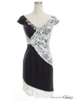 画像2: 新色追加!!【ROBE de FLEURS Glossy/ローブドフルール グロッシー】アシンメトリー/レースドッキング/タイト/キャバドレス[OF2] (2)