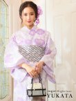 画像1: 【即日発送】【高級浴衣】薄紫に椿浴衣三点セット[YMT] (1)