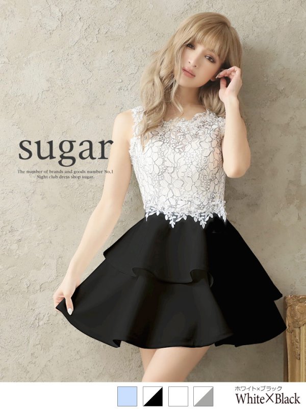 画像3: 【Jessica/ジェシカ】フラワーレース/フリルスカート/ミニドレス /キャバドレス【HC03】 フリーサイズ (3)