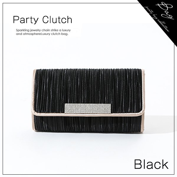 画像3: 【2カラー】上品でシンプルな2wayプリーツサテンクラッチバッグ♪[OF04] (3)