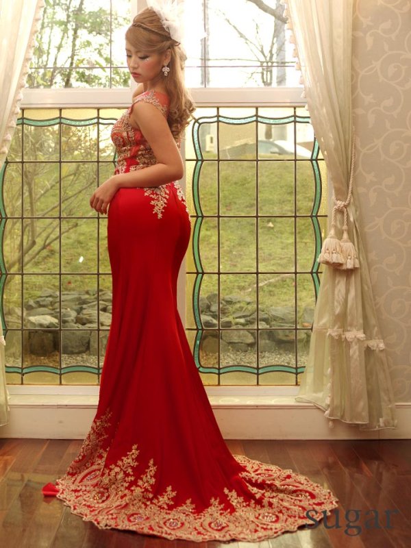 画像3: 【ANGEL R/エンジェルアール】ゴージャス刺繍/オーロラビジュー/ロング/ロングドレス /キャバドレス[OF2] (3)