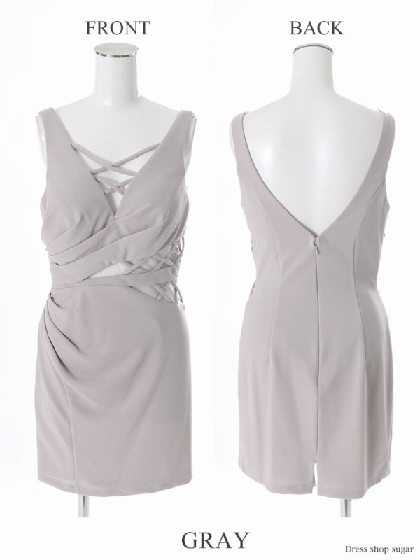 画像14: 【Lip line/リップライン】バストクロス/ストレッチ/ワンカラー/ミニドレス /キャバドレス[HC03] (14)