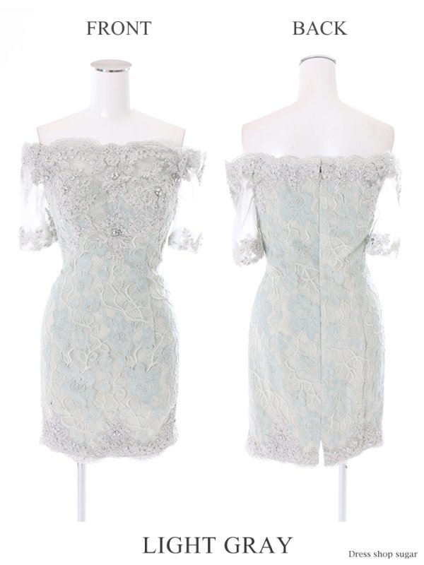 画像11: Lサイズあり【Lip line/リップライン】フラワーレース/5分袖/オフショル/ミニドレス /キャバドレス[HC03] (11)