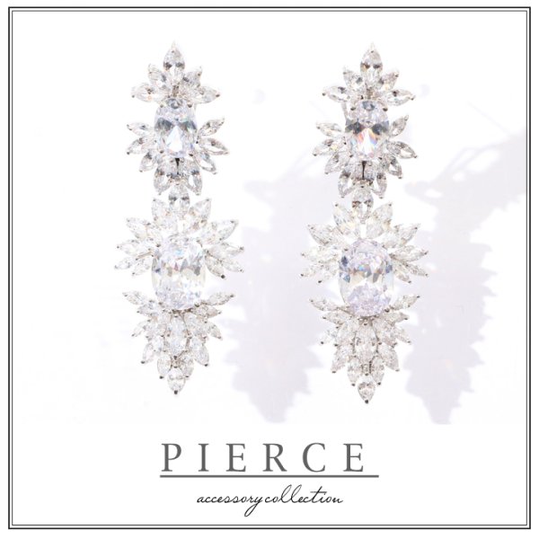 画像6: 訳あり商品☆ビジュー取れ☆【アクセサリー：ピアス】【ANGEL R】フラワーモチーフ/ストーン/シルバー/ピアス シルバー[OF02-U] (6)