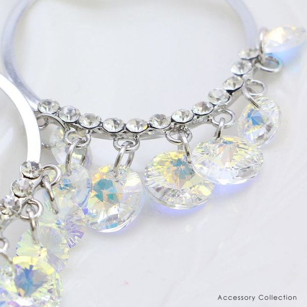 画像2: 【アクセサリー：ピアス】【ERUKEI】シルバーリングビジューピアス[OF02-U] (2)