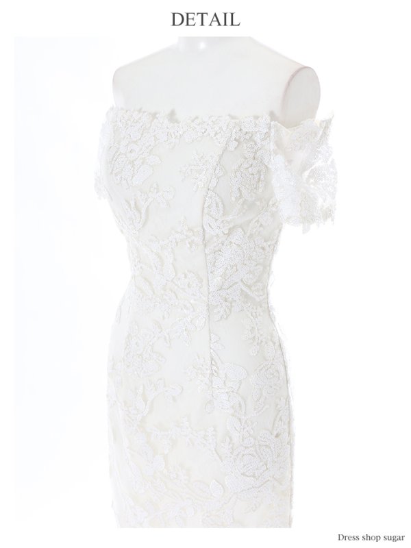 画像9: 【Lip line/リップライン】スパンコールx刺繍/オフショル/タイト/ミニドレス /キャバドレス[HC03] (9)