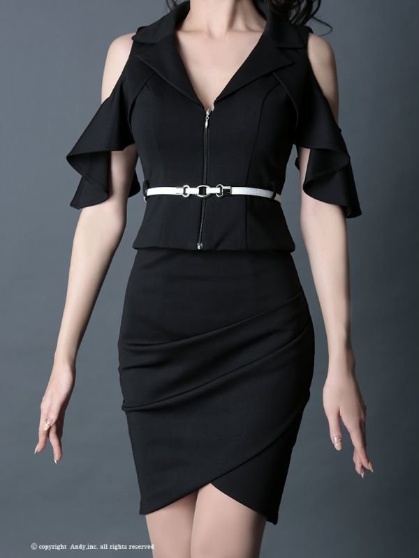 画像19: 【GLAMOROUS/グラマラス】ワンカラー/襟デザイン/セットアップ/キャバドレス[OF05] (19)