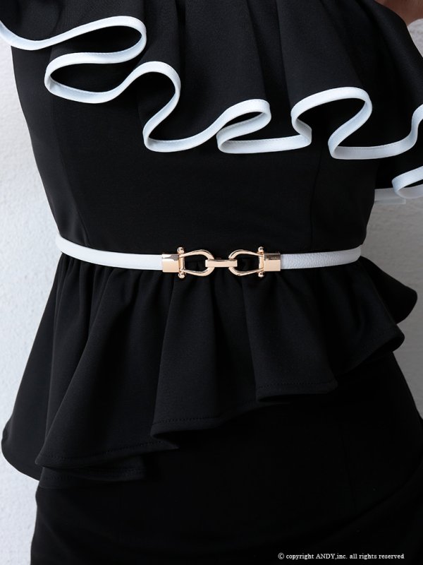 画像7: 【an/アン】ワンショル/パイピング/フリル/セットアップ/キャバドレス[OF05] (7)