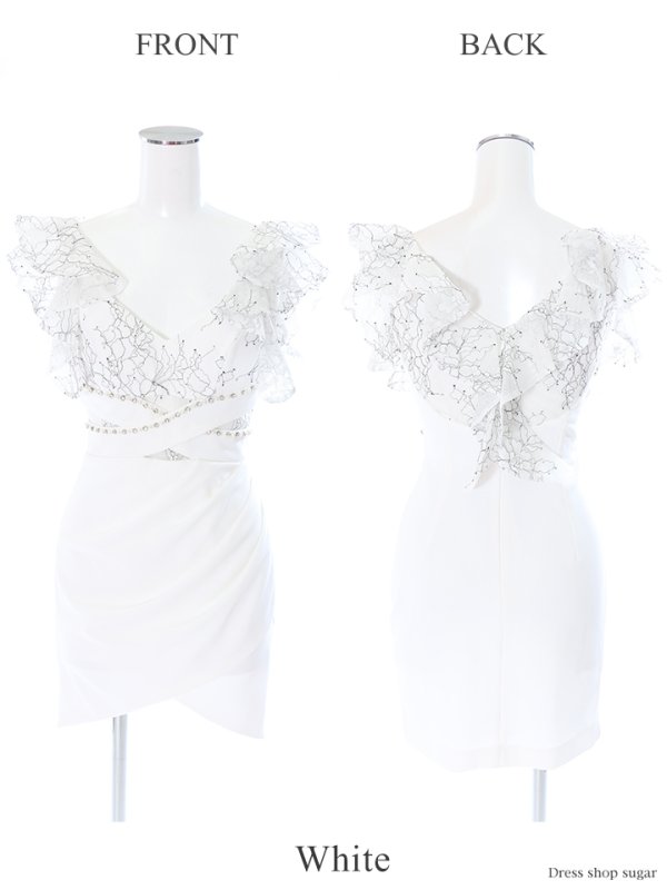 画像13: 【Jessica/ジェシカ】フリルデザイン/タック/レース/ミニドレス /キャバドレス【HC03】 (13)