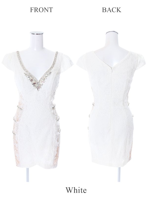 画像9: XSサイズあり【Glossy/グロッシー】ボウタイチョーカー付き/ シンプル/ バストジップ/ キャミ/ ミニドレス/ キャバドレス[OF08] (9)