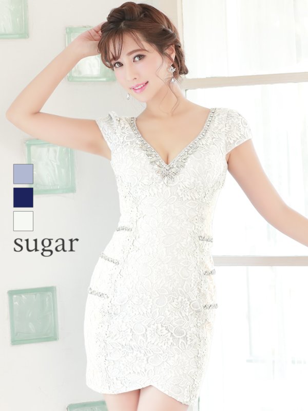 画像1: XSサイズあり【Glossy/グロッシー】ボウタイチョーカー付き/ シンプル/ バストジップ/ キャミ/ ミニドレス/ キャバドレス[OF08] (1)