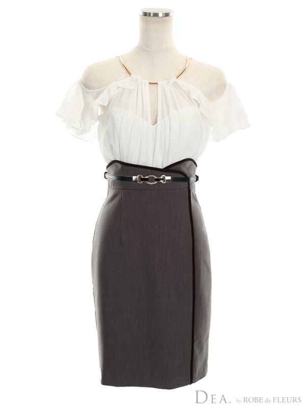 画像10: 【DEA./ディア】ホルターネック/フリルスリーブ/タイト/キャバドレス【OF08】 (10)