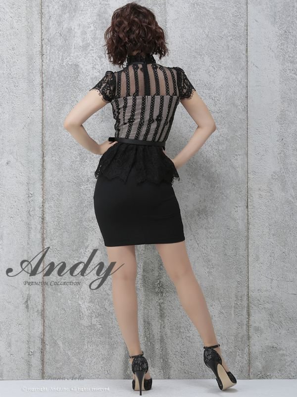 画像18: 【ANDY/アンディ】ハイネック/レース/ペプラム/タイト/キャバドレス[OF05] (18)