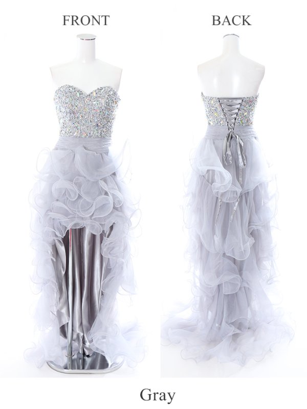 画像38: 【鈴音りん / 関西コレクション着用】【ANGEL R/エンジェルアール】【17color】ビジュー/ ベア/ ショートinロング/ プリンセス / キャバドレス long[OF2] (38)