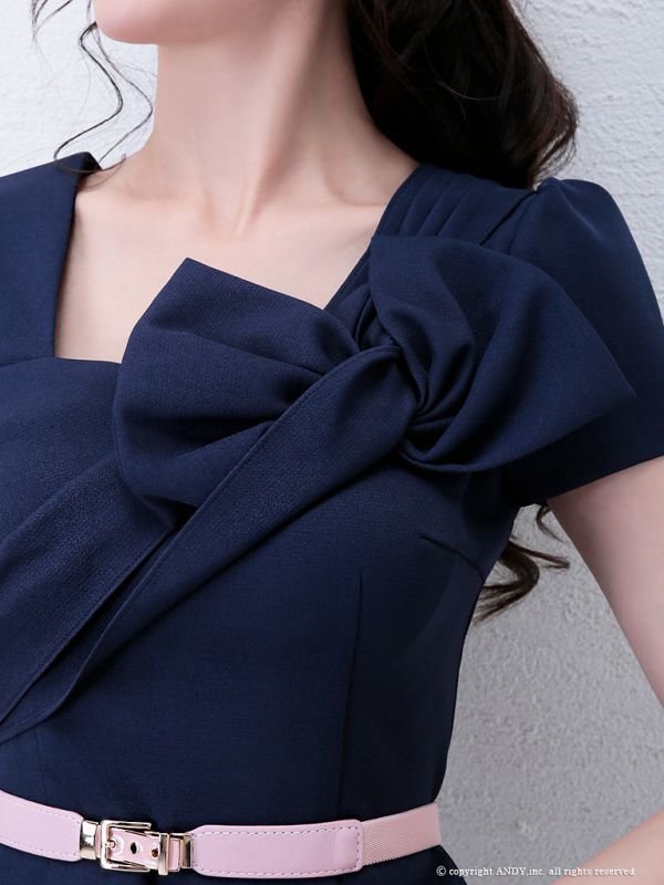 画像6: 【an/アン】リボンモチーフ/ボタニカル刺繍/ベルト/セットアップ/キャバドレス[OF05] (6)