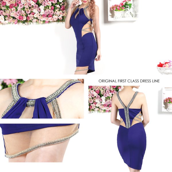 画像4: 訳あり商品☆ビジュー取れ☆【ANGEL R/エンジェルアール】デザインカット /レッグシアー / タイト / キャバドレス[OF2] (4)