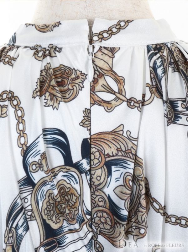 画像10: 訳あり商品☆ボタン取れ☆【DEA./ディア】スカーフモチーフ/ ロングスリーブ/ 異素材切り替え/ タイトミニ/ミニドレス /キャバドレス[OF2] (10)