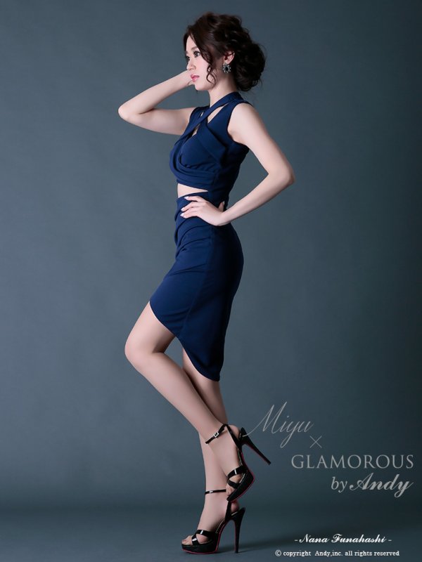 画像11: 【Miyu × GLAMOROUS by Andy COLLECTION 2】クロスデザイン /カットアウト /変形スカート /ミニドレス /キャバドレス[OF05] (11)