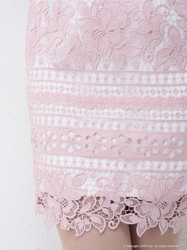 画像8: 【an/アン】 総レース/ リボンブローチ/ シアーレース/ フリルスリーブ/ タイト /キャバドレス[OF05] (8)