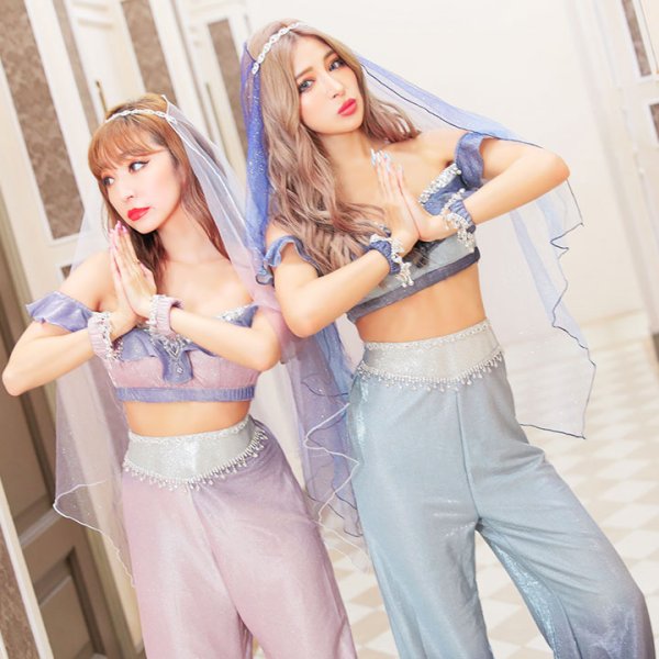 画像2: アラビアンガール/アラジンコスプレセット【ハロウィン4点セット】【S-Mサイズ/2カラー】[HC03] (2)