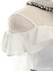 画像6: 訳あり商品☆刺繍ほつれ☆【ROBE de FLEURS/ローブドフルール】 リボンネック/ オフショルダー/ 切替/ レーススリーブ/ タイト/ キャバドレス[OF2] (6)
