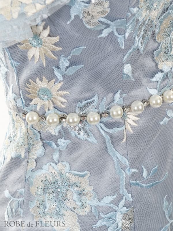 画像12: 【ROBE de FLEURS/ローブドフルール】スパンコール刺繍/ レース/ フリルスリーブ/ タイトミニ/ キャバドレス[OF08] (12)