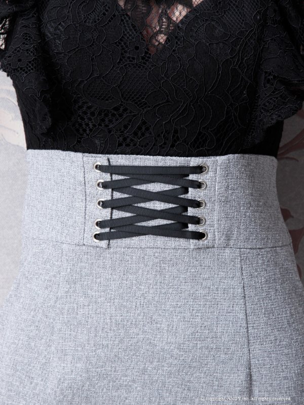 画像7: 【an/アン】レース切り替え / チョーカー付き/ レースアップ/ タイト/ キャバドレス[OF05] (7)